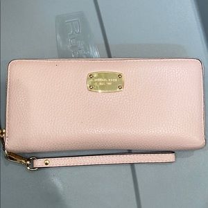 Pink zipper wallet